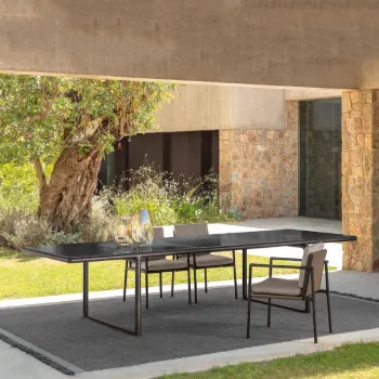 WESOME Luxury Metal Legs Dining Table & Chair Set - 6 Seat Outdoor Patio Furniture