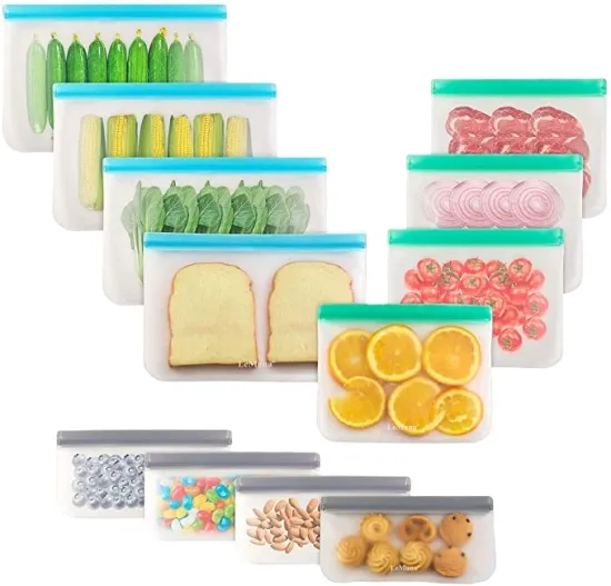 12 Pack Reusable PEVA Food Storage Bags