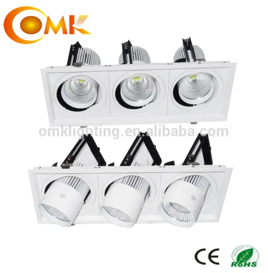 90W three heads up and down adjustable COB downlight 350 degree rotating