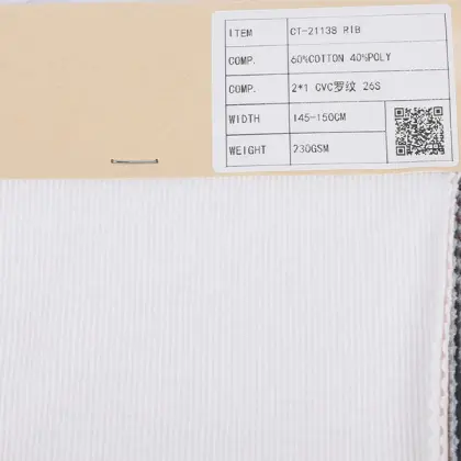Cvc Rib Organic Cotton Fabric