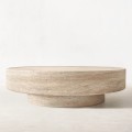 Designer Round Marmor Travertine Couchtisch