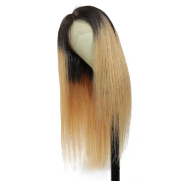 X-TRESS Ombre Colored Human Lace Front Hair Wig 180% Density Mink Brazilian Pre Plucked 4*13 Lace Wig Straight Natural Hair Wig