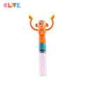 Orange monkey toy with bubble wand