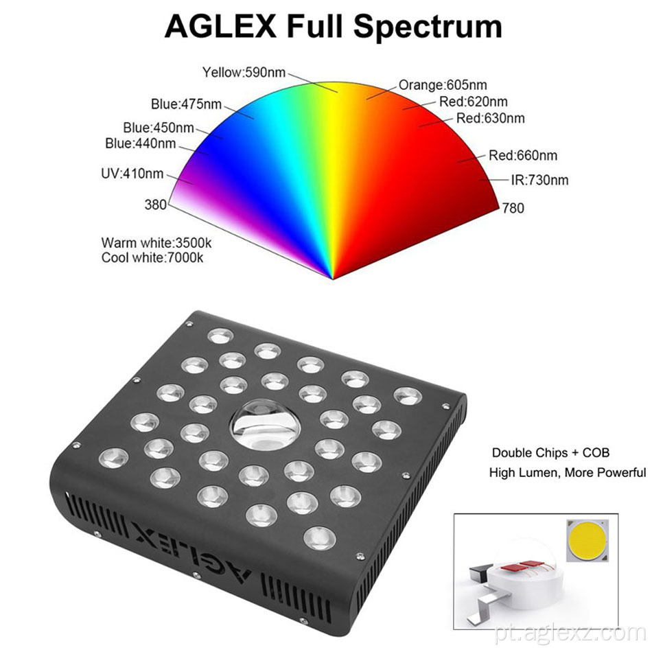 LED de iluminação interna de 600 watts de espectro total
