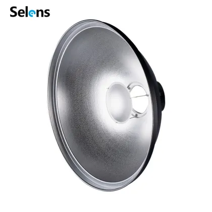 Selens 42cm Silver Beauty Dish with Bowens Mount and Grid for Flash Photography