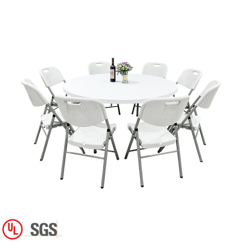 folding plastic round outdoor table and chair