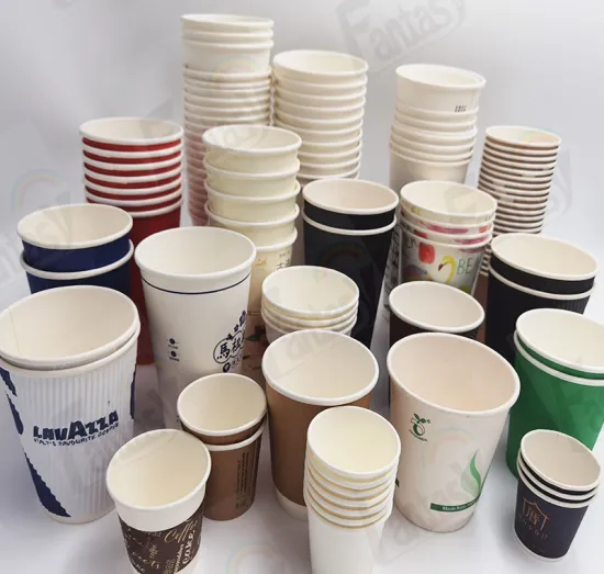 Disposable Double Wall Paper Coffee Cup with Lids