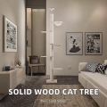 Durable Solid Wood Modern Cat Tree Tower Scratching Post Indoor Climbing Condo Strong Base Premium Furniture
