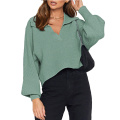 Women Overized Long Sleeve VNeck Knitted