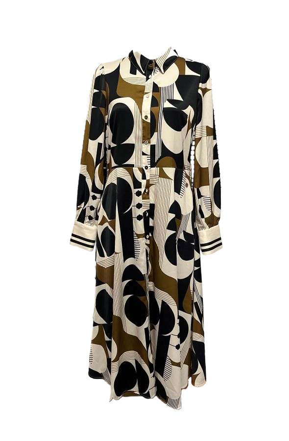 Ladies Belt Shirt Long Sleeve Dress
