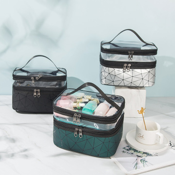 Large Capacity PVC Cosmetic Bag with Handle for Women