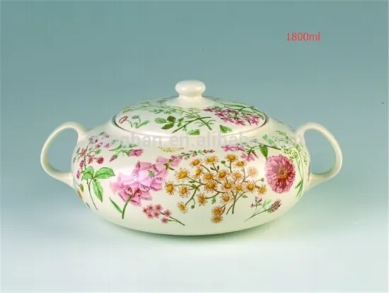 sugar jar with decal picture made in china