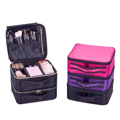 2022 New Beauty Makeup Brush Storage Case Luxury Makeup Bags Adjustable Dividers OEM ODM Waterproof Travel Makeup Bag