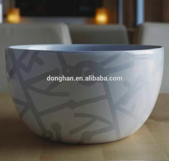 high quality dessert Handmade wholesale cheap Round Porcelain decal Bowl