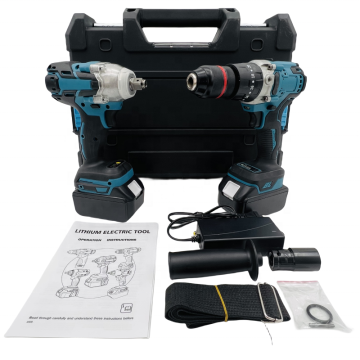 18V/21V Hot Cordless Electric Tool Set: High-Power Brushless Drill & Lithium Battery Wrench