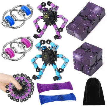 Stress Relief and Anxiety Management Tools Bundle: Ausitm Antistress Office Decompression Fidget Cube Toys Pack for Kids
