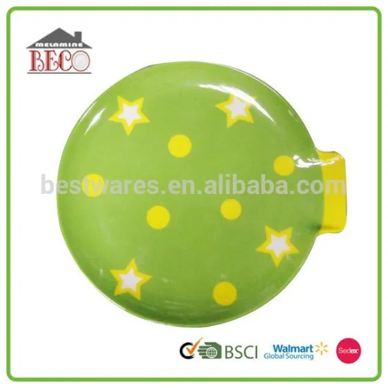 2015 Wholesale popular delicate light green plastic round plate