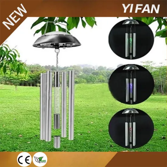 Solar Powered Light Wind bell Chimes Stainless Steel & Glass ball Yard Garden Decor