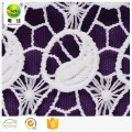 100% polyester white embroidery lace fabric