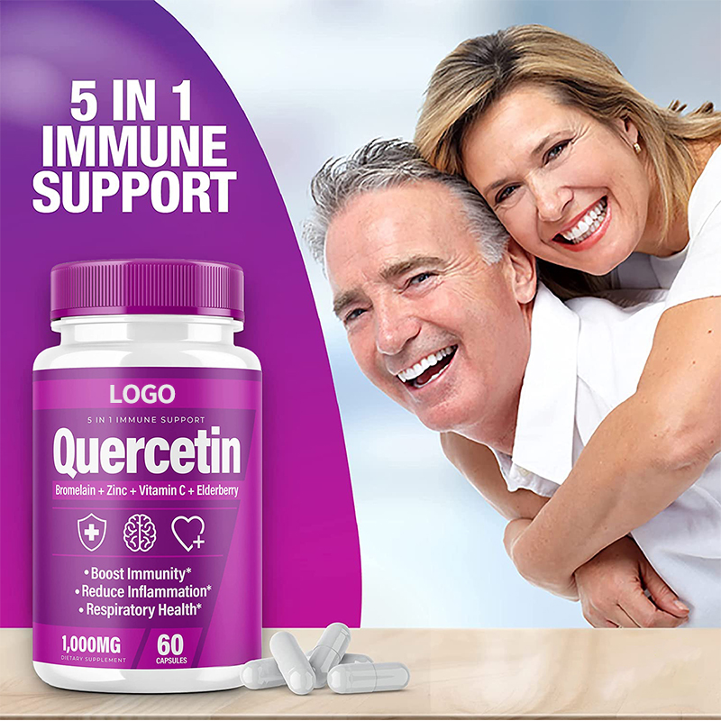 OEM/ODM Immune Support Bromelain Vitamin C And Zinc Quercetin Gummies Vegan Elderberry and Vitamin D3 Quercetin Gummies