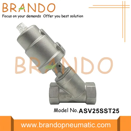 1'' DN25 PN16 Pneumatic Threaded Angle Seat Valve