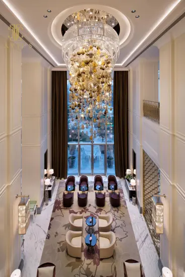 Modern golden ball stairwell contemporary brass chandelier