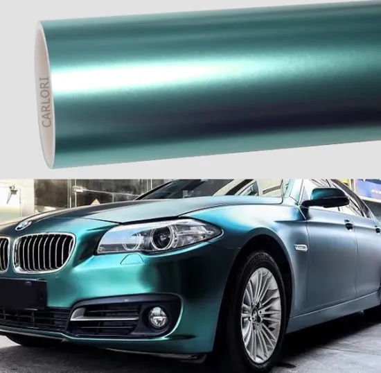 satin metallic lake blue car wrap vinyl