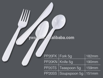 5g White Polypropylene Plastic Cutlery Sets Disposable Flatware PP Cutlery Bar