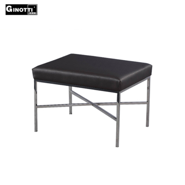 OT-012 wooden frame leather cover foot stool