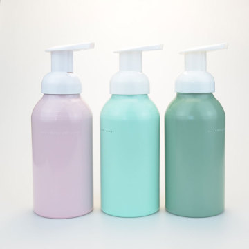 cosmetic packaging 500ml 300ml 250ml matte green pink shampoo aluminum foam pump empty bottle