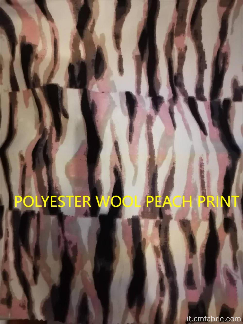 Tessuto stampato in lana in lana intrecciata in poliestere