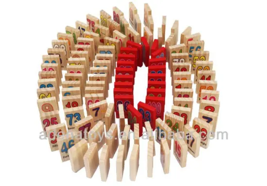 Wooden kids educational DIY Toys 1-100 Arithmetic Dominoes