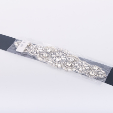 Crystal Clear Bridal Headwear Rhinestone Applique Bridesmaid Sash