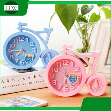 plastic mini cartoon funny creative loudspeaker table wake up light digital push bike cycle bicycle alarm clock