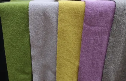 Wool viscose boiled wool fabric for solid colours