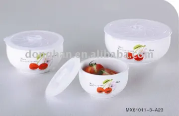 porcelain fresh bowl with plastic lid,microwave bowl