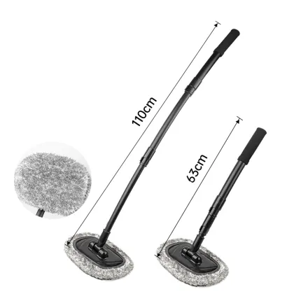 High-Quality Telescopic Car Wash Mop Brush with Rotating Microfiber Chenille