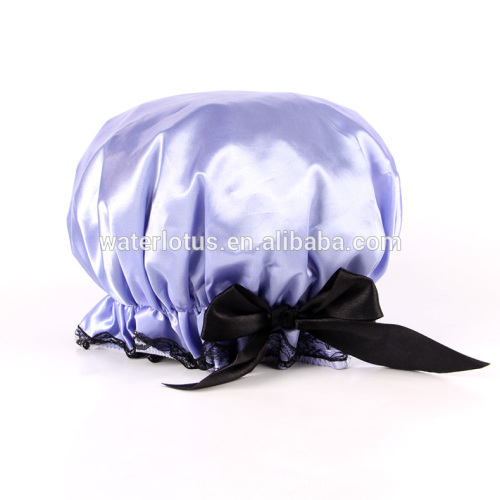 Stylish Shower Cap Satin Bouffant Pouch Hat Bath Hair Waterproof Bathing Spa New