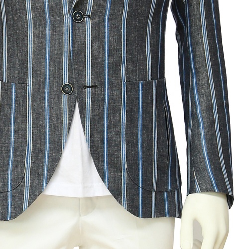 Italian Cotton Grey Blue Blazer for Men