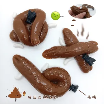 Stress Relief and Novelty Toy: Squeeze Poo Brown TPR Soft Ball for Boys & Girls