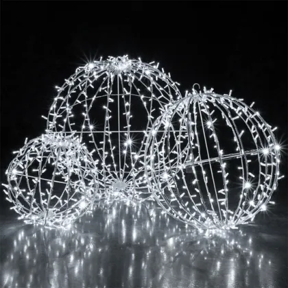 Giant Lighted Sphere Christmas Balls - Commercial Outdoor Christmas Lights
