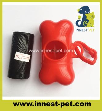 Black pe dog poop waste bag with bone dispenser