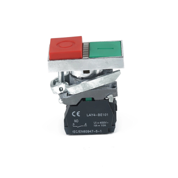 مفتاح زر الضغط الكهربائي المزدوج Langir-المصباح الأخضر والأحمر تشغيل مفتاح Lay4-BW8465