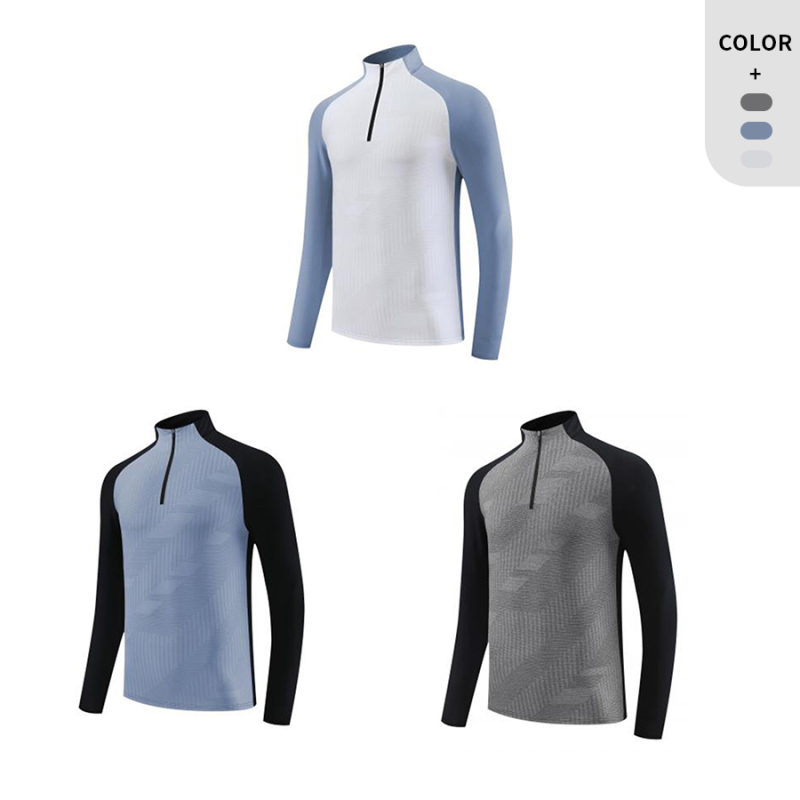 Men Outdoor Sports Half Zipper Tight Workout Clothes