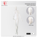 Elegante Lady mannequin met abstracte hoofd in wit