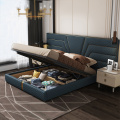 Big Storage Leather High cabecero Bed King Tamaño