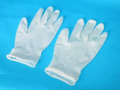 Disposable rubber examination gloves
