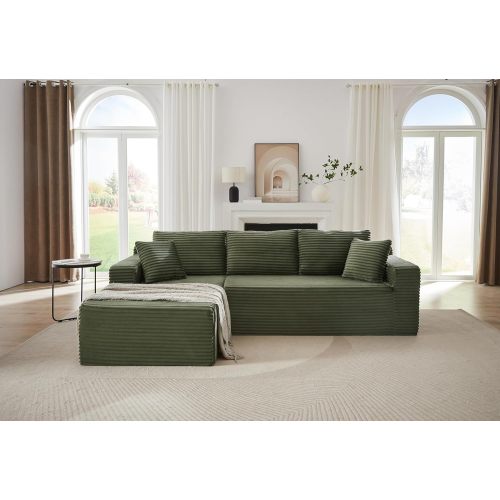 Elegant Modern Ribbed Sofa