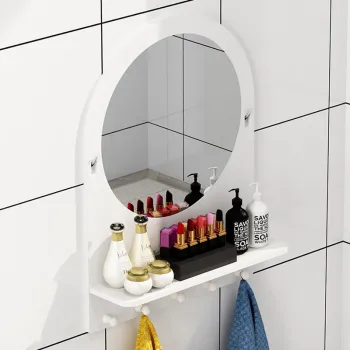 Washroom Organizers Adhesive Shelf Storage with Towel Bar