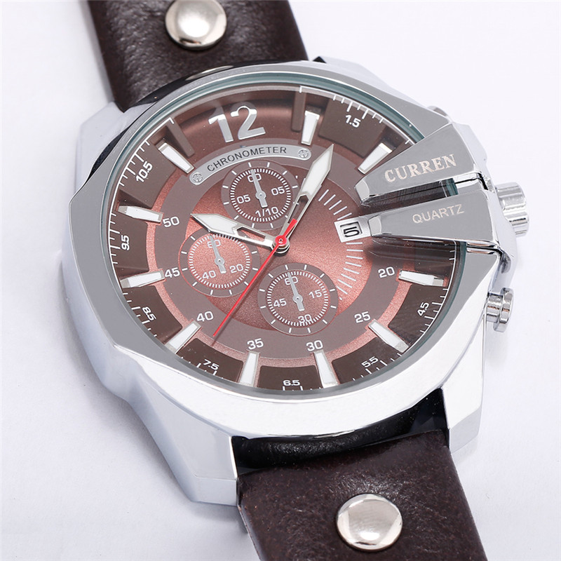 Business Classic Leather Band Men Quartz Watch 